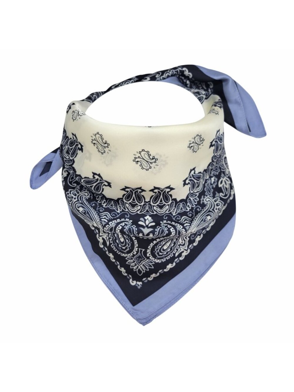 ❤️New Elegant Women Square Silky Soft Scarf Head Top hijab Navy Floral Paisley❤️